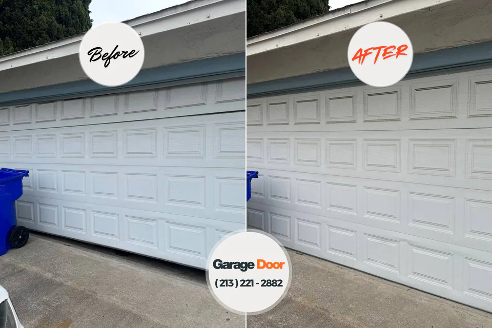 Before and after: garage door repair San Leon, TX